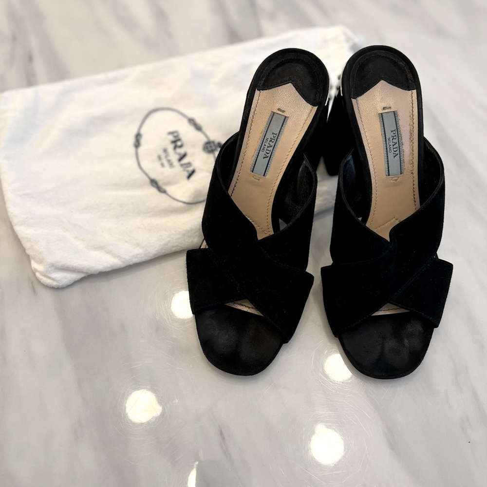 Prada Velvet Mules